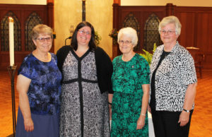 Sister Stephany’s community she lives with served as hospitality ministers. From left are Sister Betsy Moyer, Sister Stephany, Sister Barbara Jean Head and Sister Mary Timothy Bland.