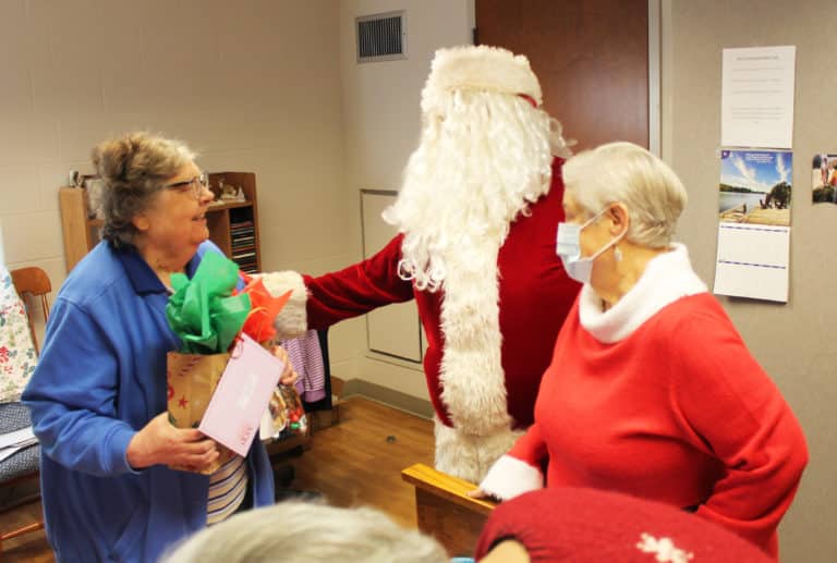 Sister Paul Marie Greenwell is always happy to see Santa Claus. She taught for a year in Fancy Farm and served a year in outreach in Benton. She will celebrate 70 years as an Ursuline in 2023.