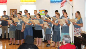 The students perform their songs in Latin, after spending the week learning vocal technique.