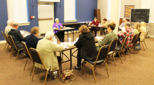 Another interested crowd of 13 people braved rainy weather to join Sister Ann McGrew for the March 10 discussion.