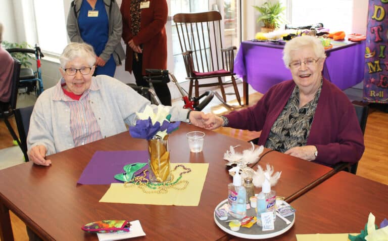 No masks for Sister Ruth Gehres, left, and Sister Eva Boone, just 71 years of friendship during their years as Ursulines. No masks for Sister Ruth Gehres, left, and Sister Eva Boone, just 71 years of friendship during their years as Ursulines.