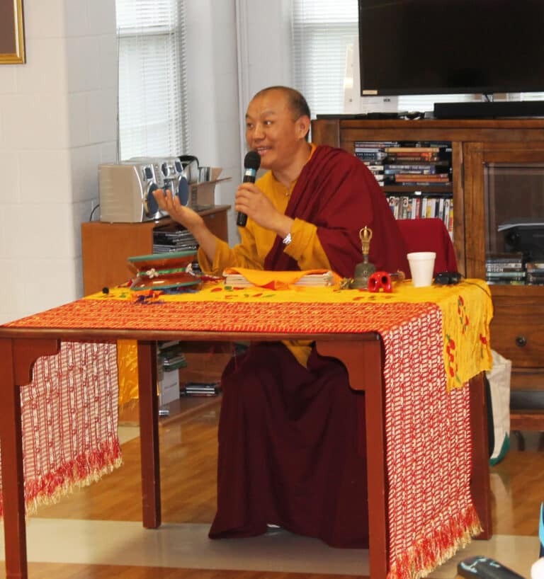 Tsering shares some of his Buddhist messages with the Sisters. “When you throw mud on the glass, people can’t see your face, they only see the mud,” he said. “Only compassion and wisdom washes it.”
