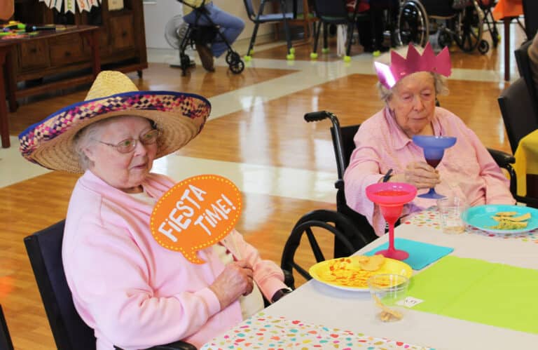 Sister Marie Joseph Coomes, left, shares her fiesta time with Sister Grace Swift. Sister Marie Joseph Coomes, left, shares her fiesta time with Sister Grace Swift.