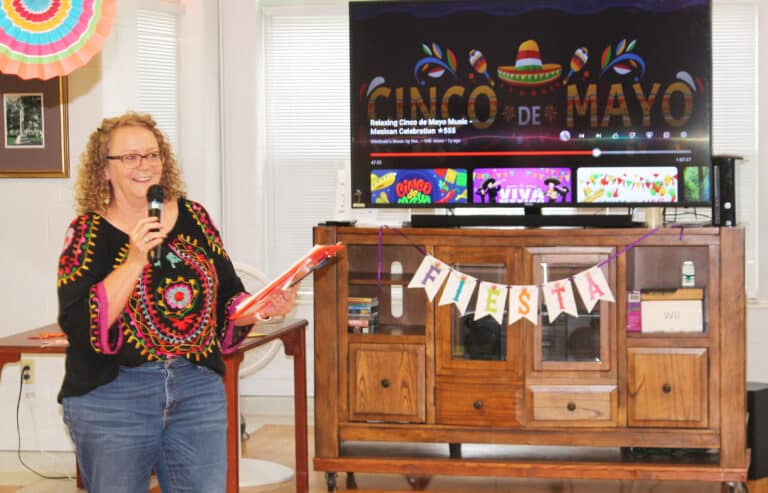 Ashley Wilkerson, coordinator of pastoral care for the Sisters in Saint Joseph Villa, asks some trivia questions to the Sisters. Ashley Wilkerson, coordinator of pastoral care for the Sisters in Saint Joseph Villa, asks some trivia questions to the Sisters.