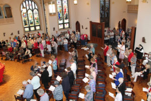 The Motherhouse Chapel was full, with extra chairs added in the back to handle the group gathered.
