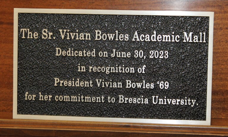 This plaque will be placed in the center of the Academic Mall.