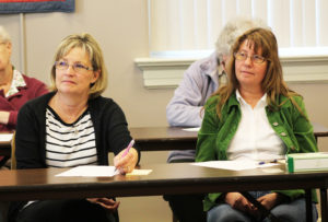 Kathy Likens, left, and her sister Mary Hayden attended the presentation together.
