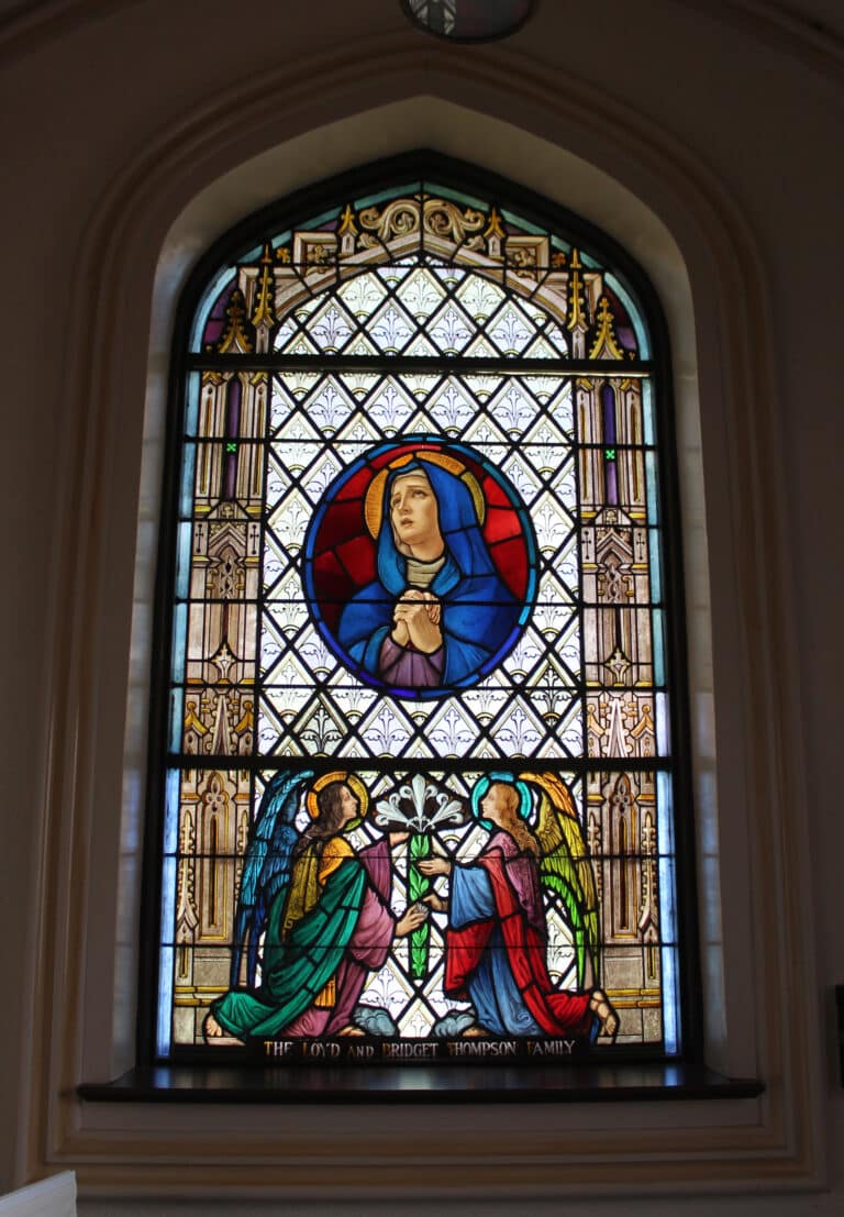The Sorrowful Mother window in the Motherhouse Chapel