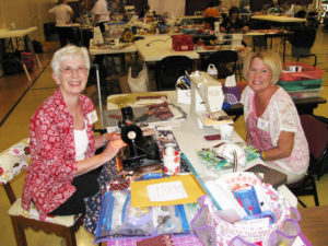 Nell Jordan, left, brought her daughter Beth Taylor to Runaway Quilters for the first time this year.
