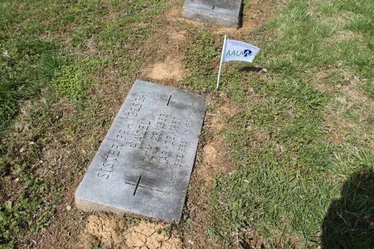 A flag was added alongside the gravesite of Sister Francesca Hazel, who founded the Contemporary Woman program at Brescia College (now University).