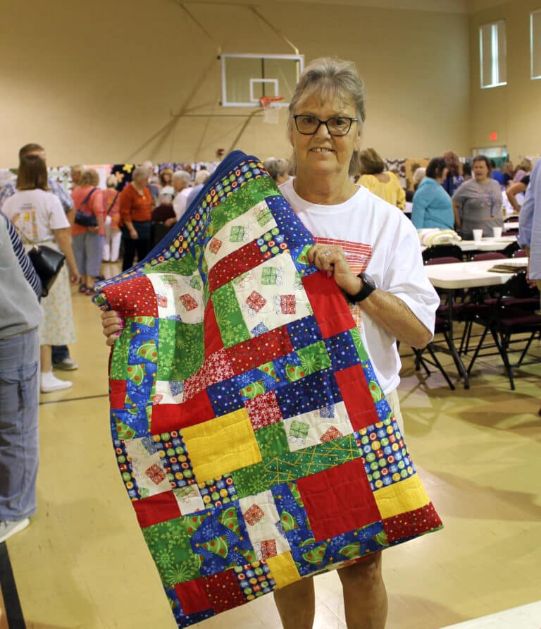 Nancy Ritter of Henderson, Ky., had Christmas on her mind when she chose the “Christmas Party” quilt.