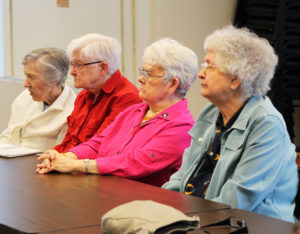 Among the Ursuline Sisters who attended were, from left, Sisters Marietta Wethington, George Mary Hagan, Cecilia Joseph Olinger and Francis Louise Johnson.