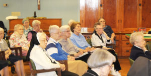 The sisters listened intently to Bishop Thompson, then asked questions about how mercy is applied by the Catholic Church.