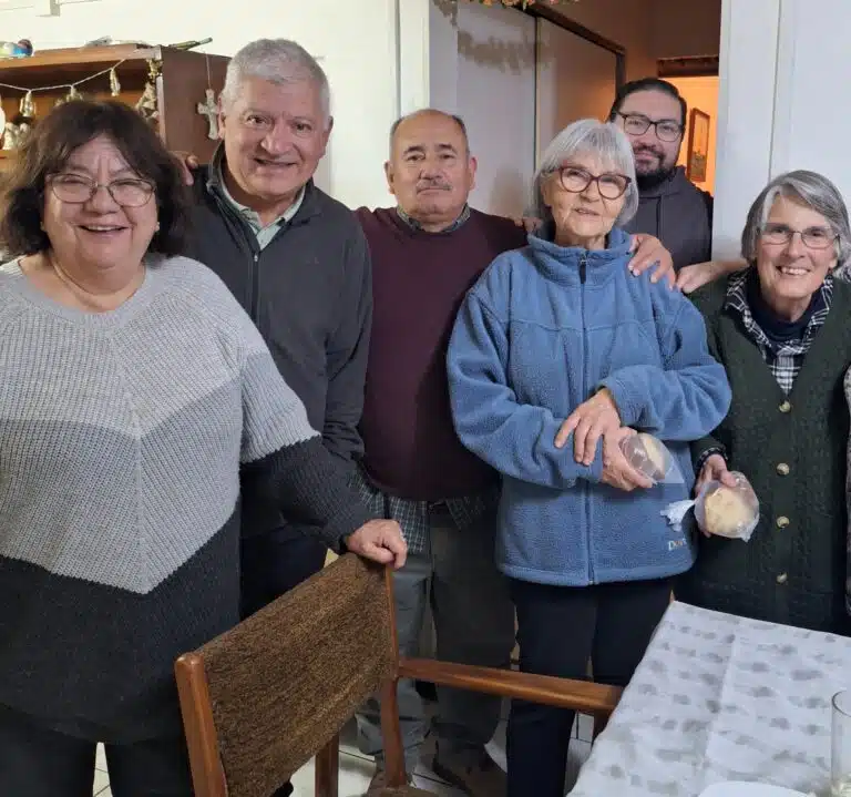 Sister Mimi Ballard, right, gathers with a small group of friends and supporters to start her day. Sister Mimi Ballard, right, gathers with a small group of friends and supporters to start her day.
