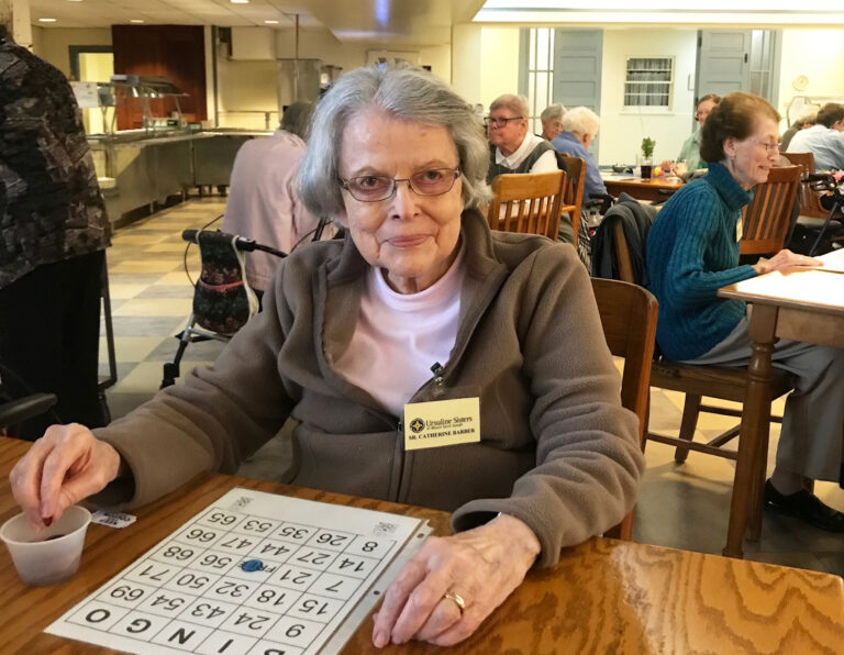 Sister Catherine Barber is ready to bingo. Sister Catherine is celebrating 70 years as a Sister this year. Sister Catherine Barber is ready to bingo. Sister Catherine is celebrating 70 years as a Sister this year.