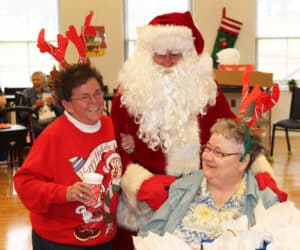 Sr. Joyce, Phyllis and Santa