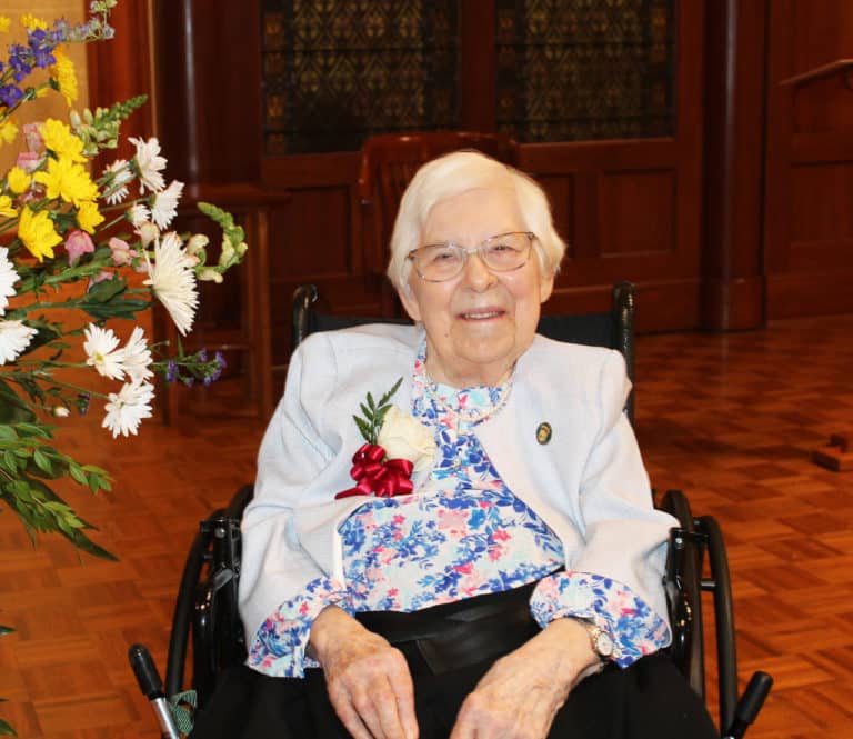 Our most senior jubilarian, Sister Marie Julie Fecher, celebrating 80 years.