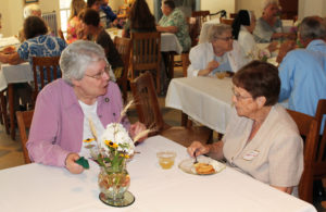 Sister Pat Lynch, left, chats with Sylvia O’Reilly at the reception. Sylvia is a 1953 graduate of Mount Saint Joseph Academy and was the Maple Leaf Award winner from the alumnae in 2015.