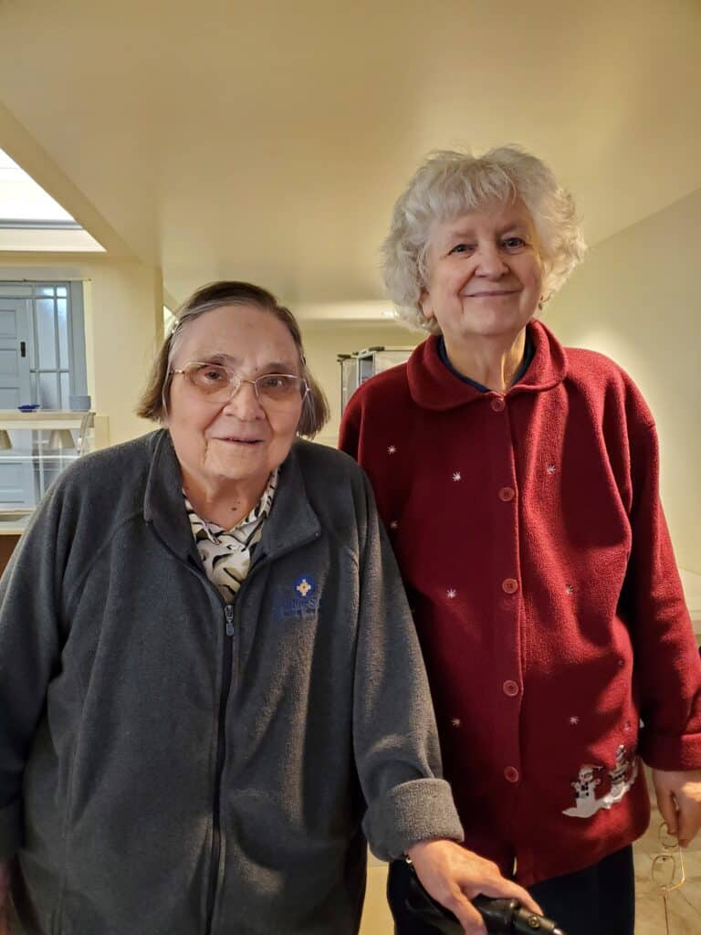Sister Lois Lindle, left, finished in second place, while Sister Francis Louise Johnson, right, finished first. Both Sisters have won before in the Derby competition.