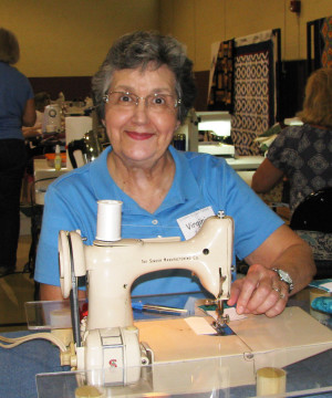Virginia Johnson, of Franklin, Ky., works on her Tennessee Waltz quilt during her first Runaway Quilters visit.